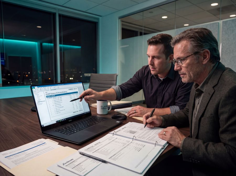 Appraiser reviewing estimate and appraisal award